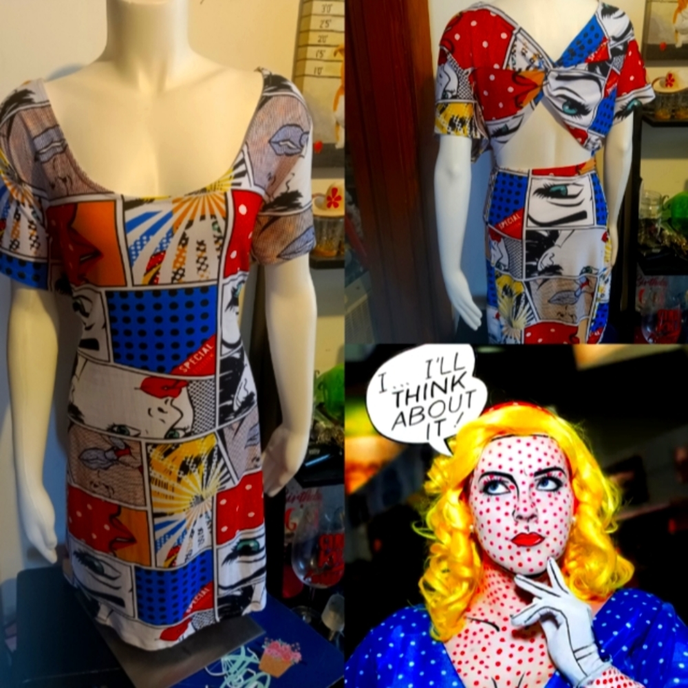 2x Plus Size Pop Art Dress  NEW
